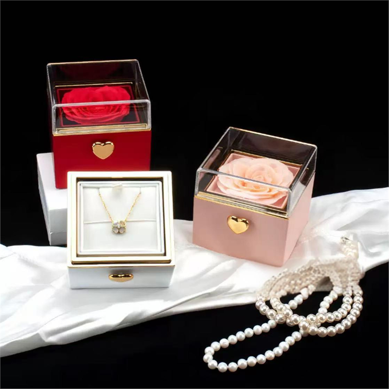 玫瑰花旋轉驚喜禮盒|浪漫首飾收納盒