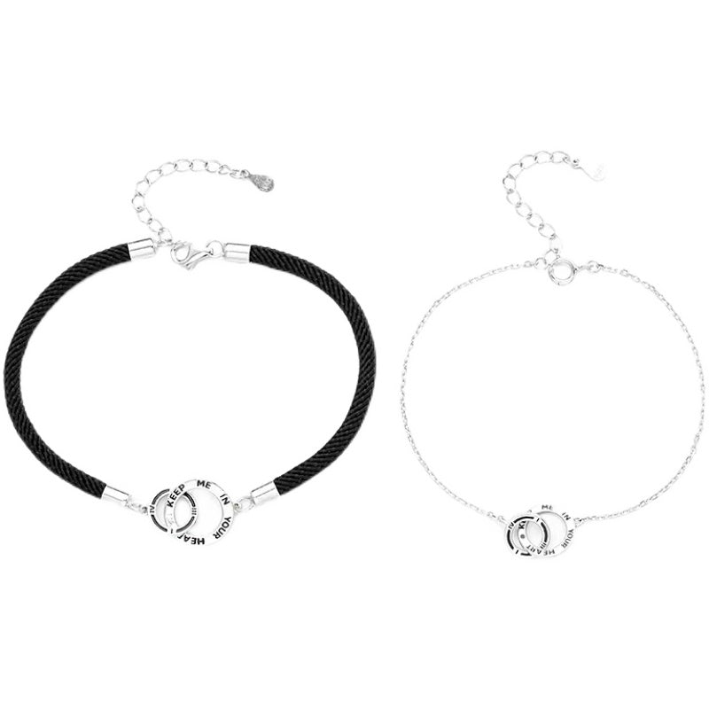 【熱戀宣言】純銀情侶手鏈一對|小眾設計 可免費刻字 異地戀專屬禮物