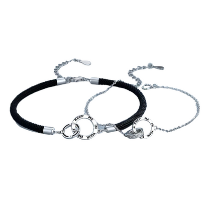 【熱戀宣言】純銀情侶手鏈一對｜小眾設計 可免費刻字 異地戀專屬禮物