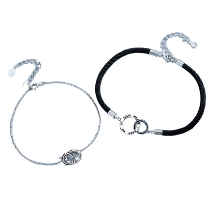 【熱戀宣言】純銀情侶手鏈一對｜小眾設計 可免費刻字 異地戀專屬禮物