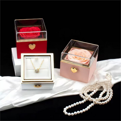 玫瑰花旋轉驚喜禮盒｜浪漫首飾收納盒