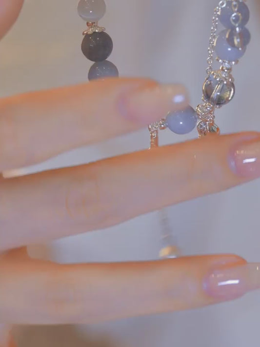 【淡水珍珠×海藍寶】情緒穩定水晶石手鏈｜藍色貓眼石女款手飾